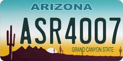 AZ license plate ASR4007