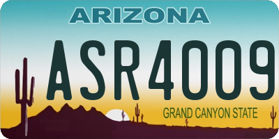 AZ license plate ASR4009