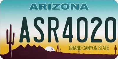 AZ license plate ASR4020