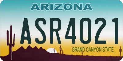 AZ license plate ASR4021