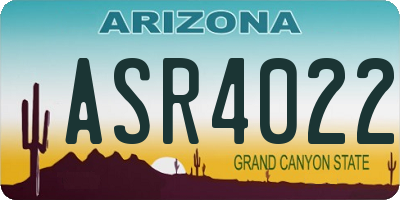 AZ license plate ASR4022