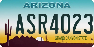 AZ license plate ASR4023
