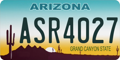 AZ license plate ASR4027