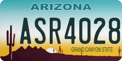 AZ license plate ASR4028