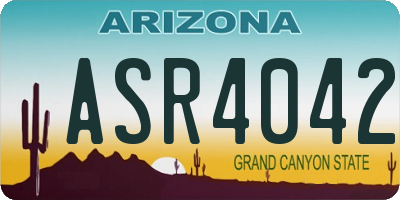 AZ license plate ASR4042