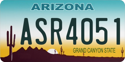AZ license plate ASR4051