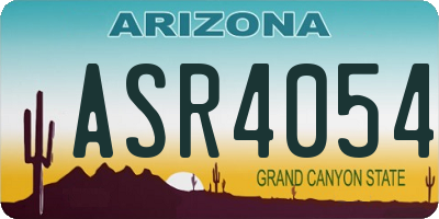 AZ license plate ASR4054