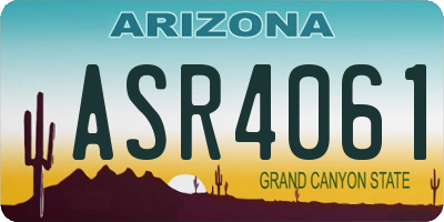 AZ license plate ASR4061
