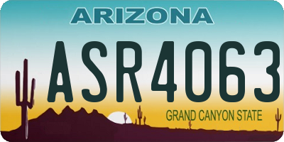 AZ license plate ASR4063