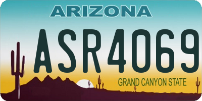 AZ license plate ASR4069