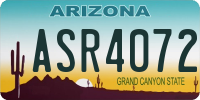 AZ license plate ASR4072
