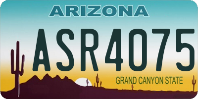 AZ license plate ASR4075