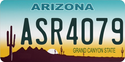 AZ license plate ASR4079