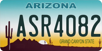 AZ license plate ASR4082