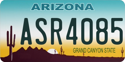 AZ license plate ASR4085