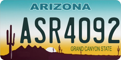 AZ license plate ASR4092