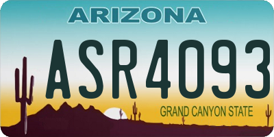 AZ license plate ASR4093