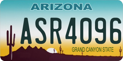 AZ license plate ASR4096