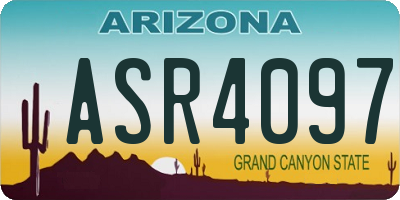 AZ license plate ASR4097