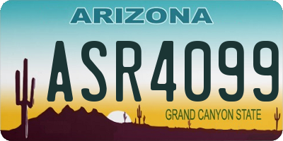 AZ license plate ASR4099