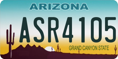 AZ license plate ASR4105