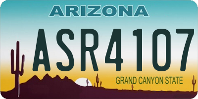AZ license plate ASR4107
