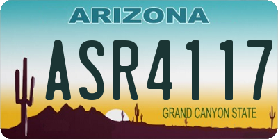 AZ license plate ASR4117