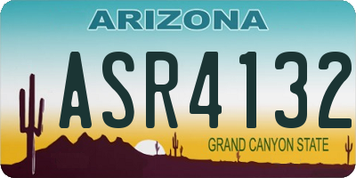 AZ license plate ASR4132
