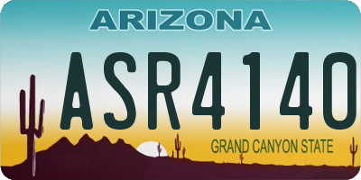 AZ license plate ASR4140