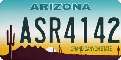 AZ license plate ASR4142