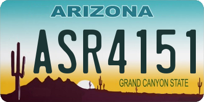 AZ license plate ASR4151