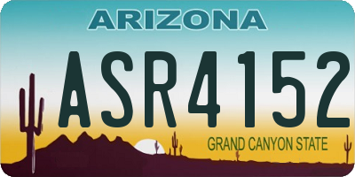 AZ license plate ASR4152