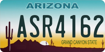 AZ license plate ASR4162