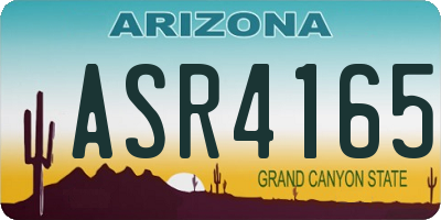AZ license plate ASR4165