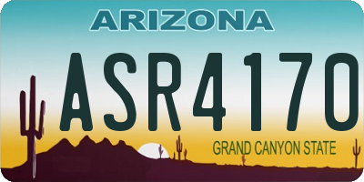 AZ license plate ASR4170