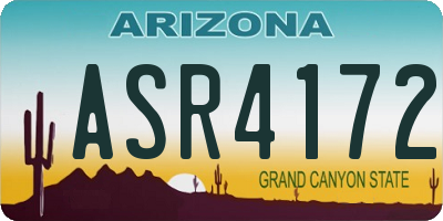 AZ license plate ASR4172
