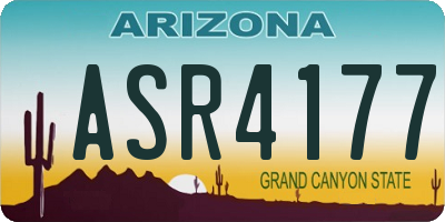 AZ license plate ASR4177