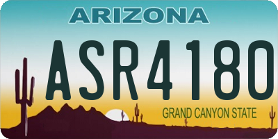 AZ license plate ASR4180