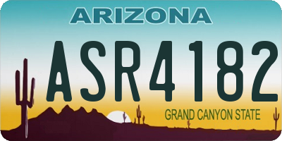 AZ license plate ASR4182
