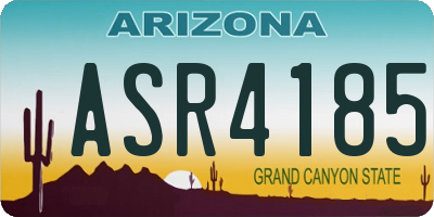 AZ license plate ASR4185