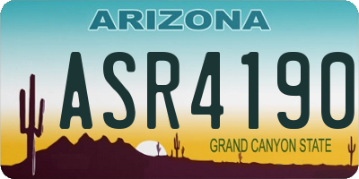 AZ license plate ASR4190