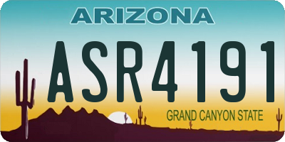 AZ license plate ASR4191