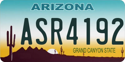 AZ license plate ASR4192