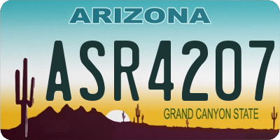 AZ license plate ASR4207