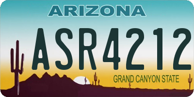 AZ license plate ASR4212