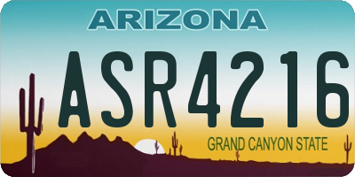 AZ license plate ASR4216