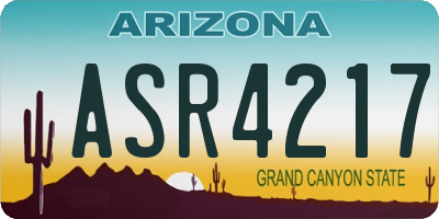 AZ license plate ASR4217