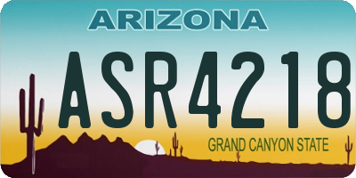 AZ license plate ASR4218