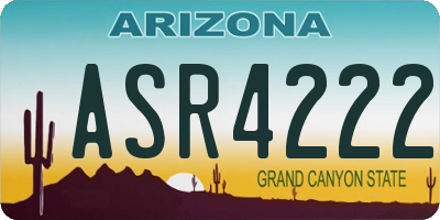 AZ license plate ASR4222