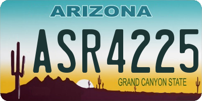 AZ license plate ASR4225